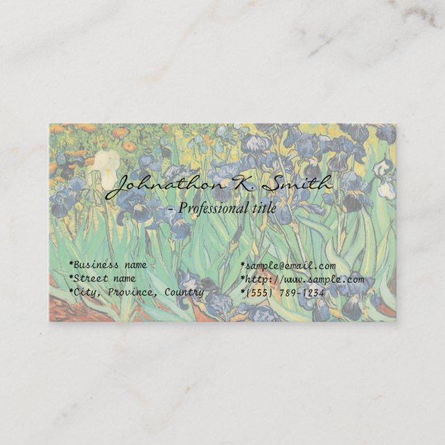 Tarjeta De Visita Iris de Van Gogh (Anverso)