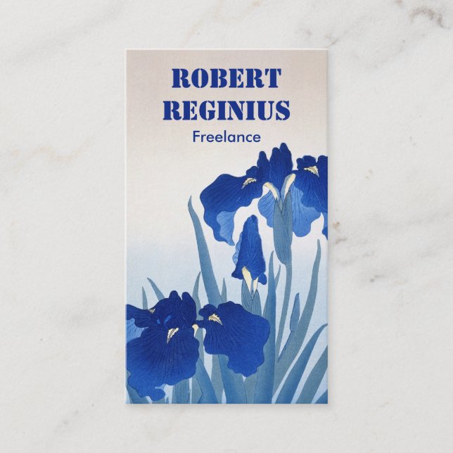 Tarjeta De Visita Iris Flower Art Vintage tr6466 (Anverso)