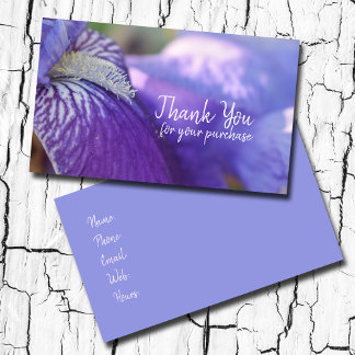 Tarjeta De Visita Iris Purple Floral Gracias