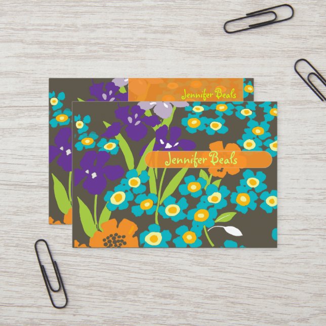Tarjeta De Visita Iris retro japonés (Anverso/Reverso In Situ)