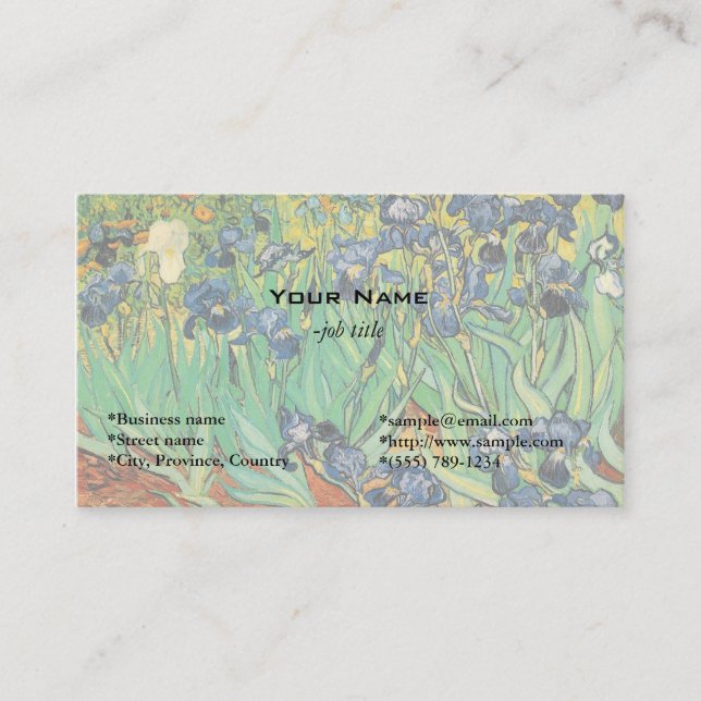Tarjeta De Visita Irises de Van Gogh (Anverso)