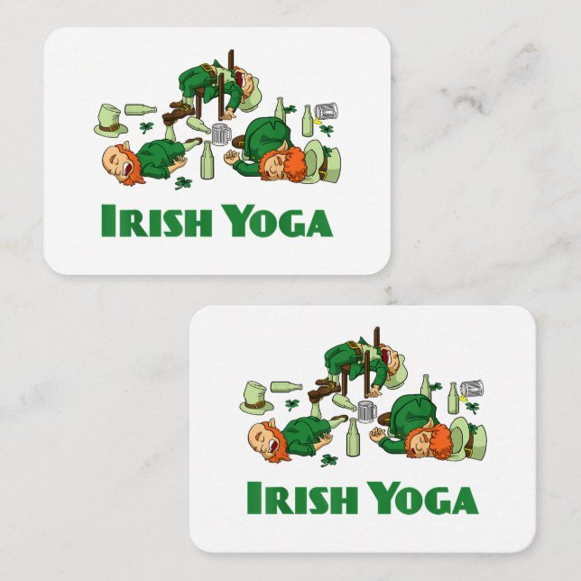 Tarjeta De Visita Irish Yoga Funny St. Patrick's Day (Anverso / Reverso)