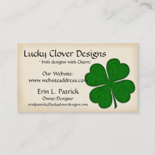 Tarjeta de visita irlandesa:: Diseño verde del
