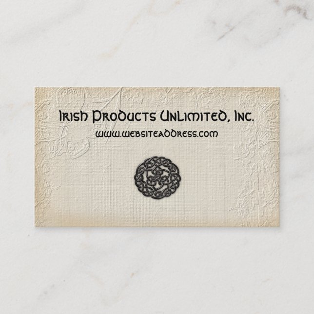 Tarjeta de visita irlandesa:: Símbolo céltico y (Anverso)