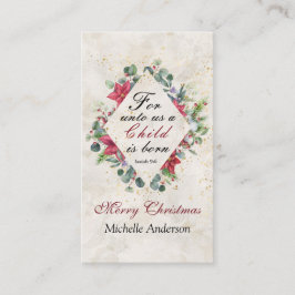 Tarjeta De Visita Isaías 9:6 Porque para nosotros un niño nace, Navi