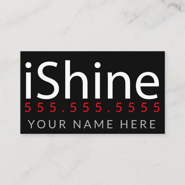 Tarjeta De Visita iShine. Negocio Housecleaning de la limpieza de (Anverso)