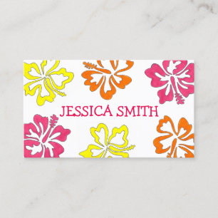 Tarjeta De Visita Isla Hawaiana Tropical Hibiscus Floral