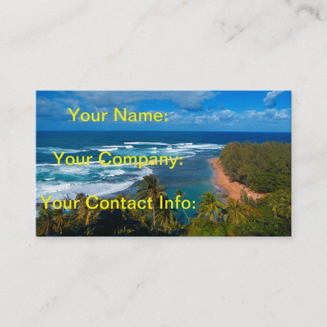 Tarjeta De Visita Isla tropical hawaiana (Anverso)