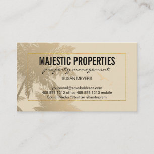 Tarjeta De Visita Isla Tropical / Marco Lux Dorado