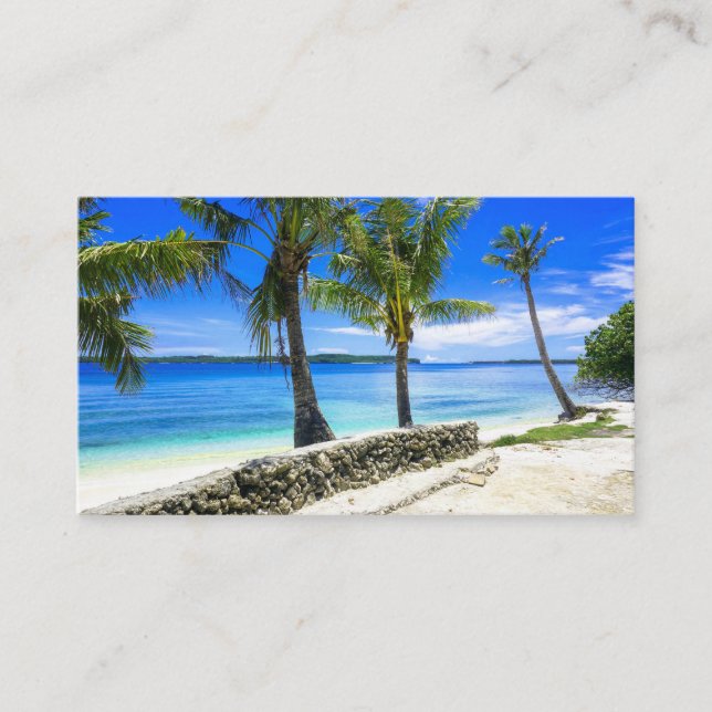 Tarjeta De Visita Isla Tropical Palm Paradise Chill  (Anverso)
