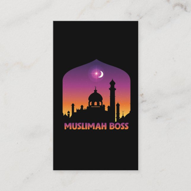 Tarjeta De Visita Islam Muslimah Boss Religiosos Árabes Musulmanes (Anverso)