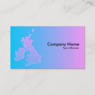 Tarjeta De Visita Islas Británicas Con Sombreado De Azul A Rosa
