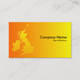 Tarjeta De Visita Islas Británicas sombreadas Naranja y amarillo