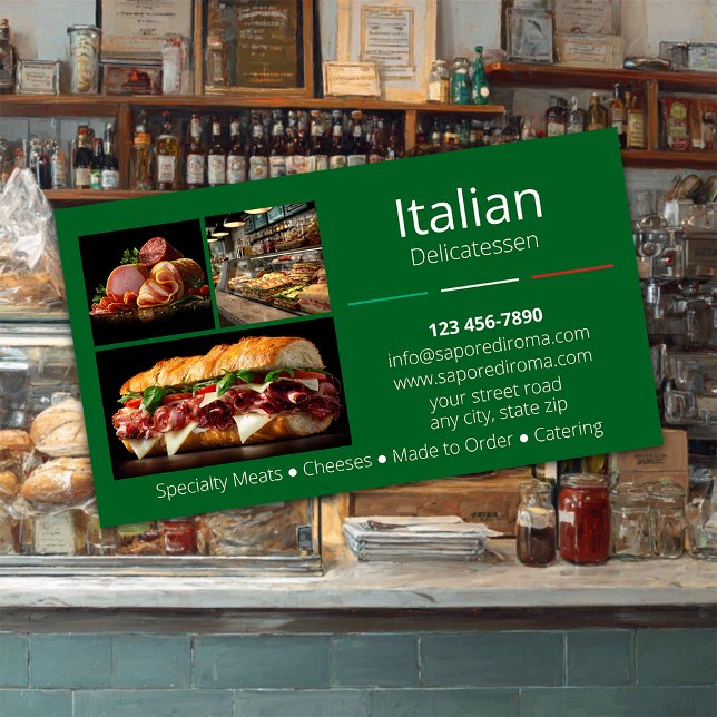 Tarjeta De Visita Italian Delicatessen  Business Card (Subido por el creador)