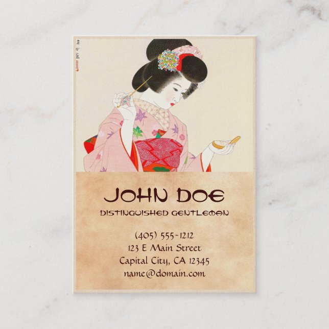 Tarjeta De Visita Ito Shinsui compone a la señora japonesa del (Anverso)
