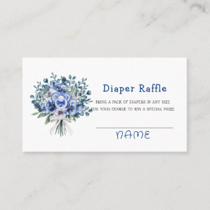 Tarjeta De Visita It's a Boy! Pacificador y Peonies Diaper Raffle