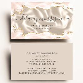 Tarjeta De Visita Ivory Agate Gold Glitter Luxury Magnetic