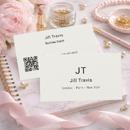 Tarjeta De Visita Ivory cream modern minimalst luxury