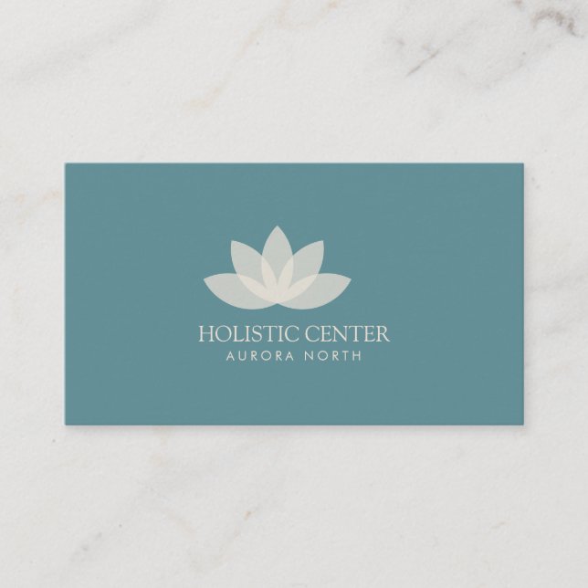 Tarjeta De Visita Ivory Lotus Flower Custom Name Yoga (Anverso)