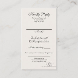 Tarjeta De Visita Ivory Modern Chic Mix and Match Wedding RSVP Card