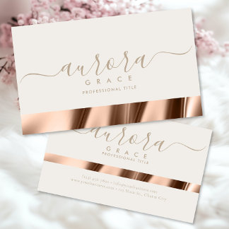 Tarjeta de visita Ivory Rosa Gold Grace