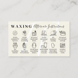 Tarjeta De Visita Ivory Waxing postcare doce instrucciones de consej