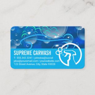 Tarjeta De Visita Jabón de Servicio Automotriz Burbujas Logo Botel