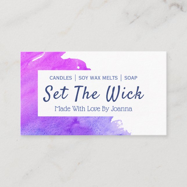 Tarjeta De Visita Jabón de velas de miga de soja casera moderno (Anverso)