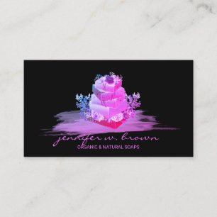 Tarjeta De Visita Jabón Floral Morado Negro