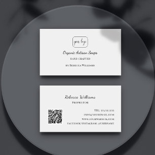 Tarjeta De Visita Jabón Hecho a Mano Simple en Blanco y Negro código