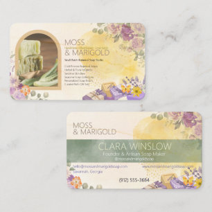 Tarjeta De Visita Jabón Orgánico Floral de Caléndula y Lavanda