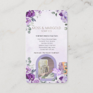 Tarjeta De Visita Jabón Orgánico Floral de Lavanda Alto