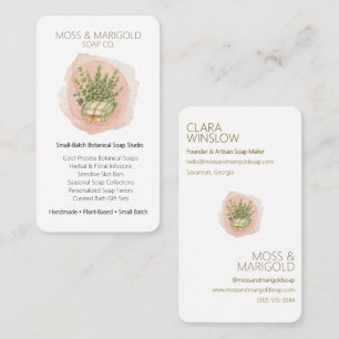 Tarjeta De Visita Jabón orgánico minimalista con acuarela