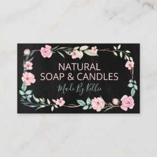 Tarjeta De Visita Jabón Y Velas Hechas A Mano De Carbono Negro