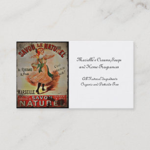 Tarjeta De Visita Jabones de Savon Naturel del vintage