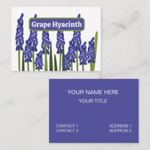 Tarjeta De Visita Jacinto de Uva Púrpura Azul Flor Floral