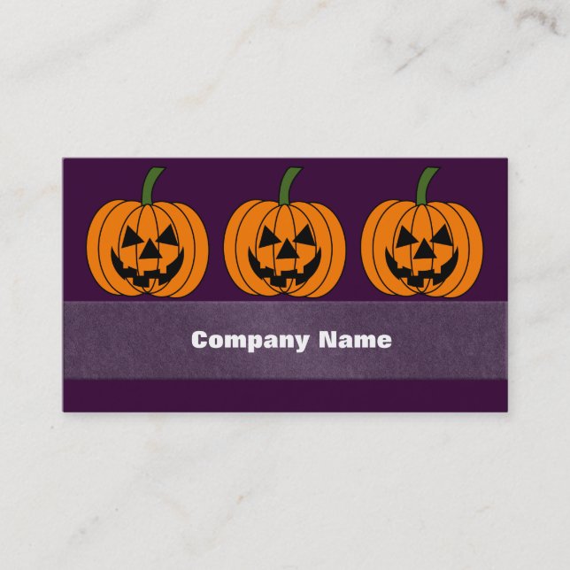 Tarjeta De Visita Jack O' Lantern (Anverso)