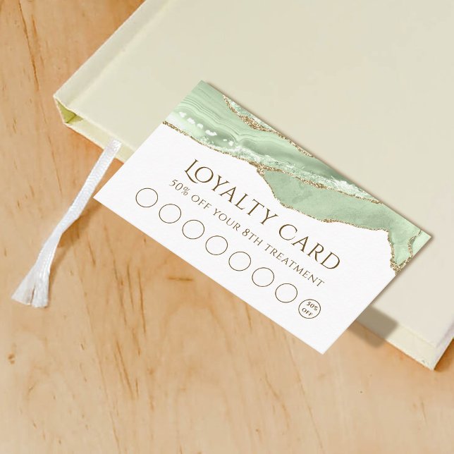 Tarjeta De Visita Jade Green Agate Loyalty Card (Subido por el creador)