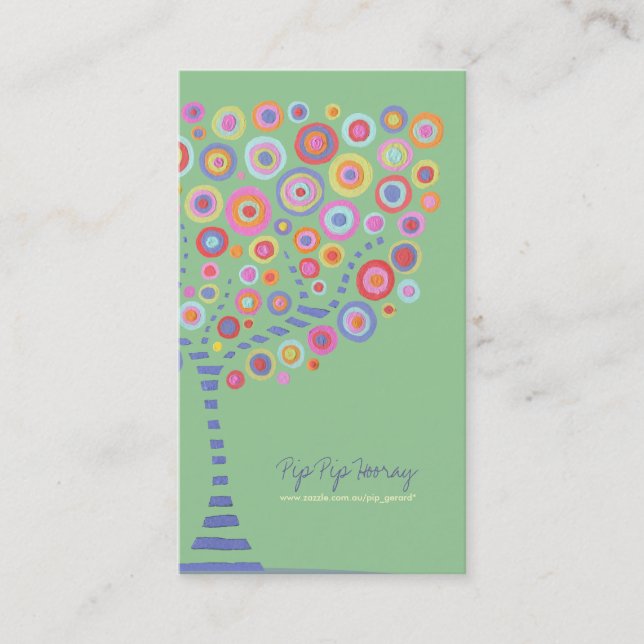 Tarjeta De Visita Jade Green Retro Circle Tree Online Store Card (Anverso)