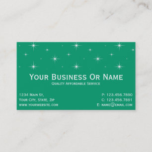 Tarjeta De Visita Jade Verde y Estrellas Brillantes. Nombre / Negoci