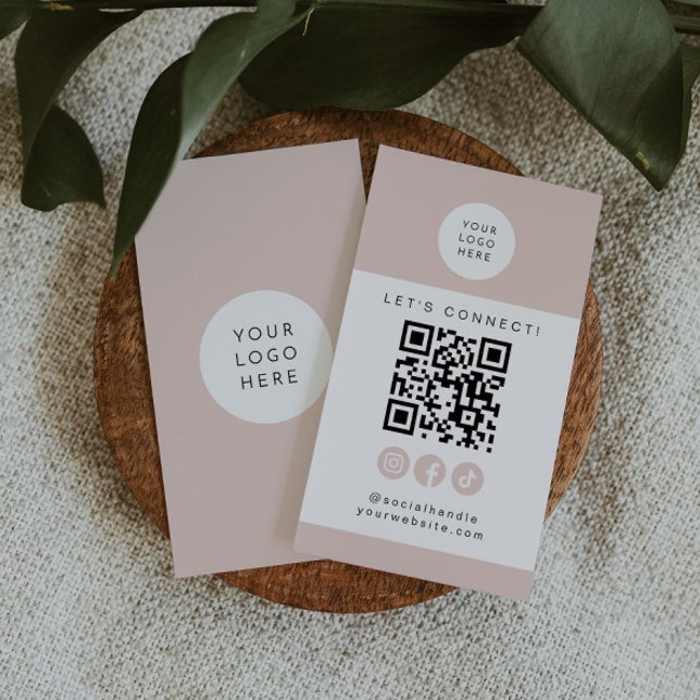 Tarjeta De Visita JALAINE Moderno Medios Sociales Rosados QR Código  (Subido por el creador)
