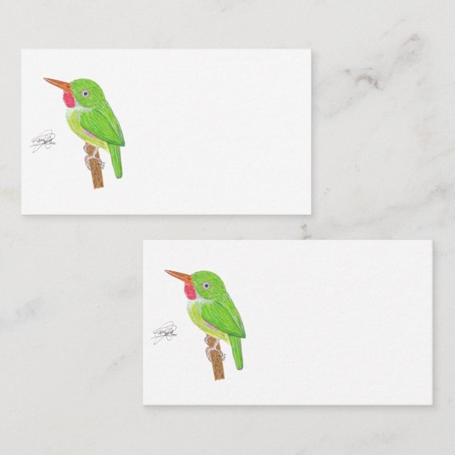 TARJETA DE VISITA JAMAICAN TODY (Anverso / Reverso)