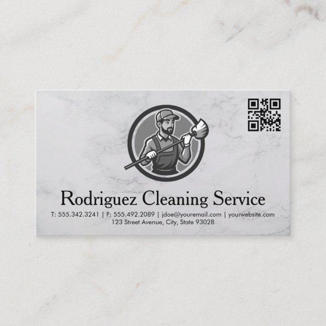 Tarjeta De Visita Janitor | Cleaning Servicemen (Anverso)