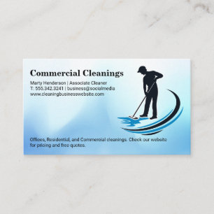Tarjeta De Visita Janitor Mopping Limpieza del hogar