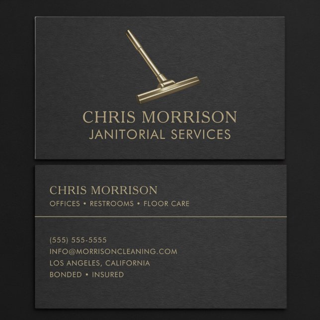 Tarjeta De Visita Janitorial Services Professional (Subido por el creador)