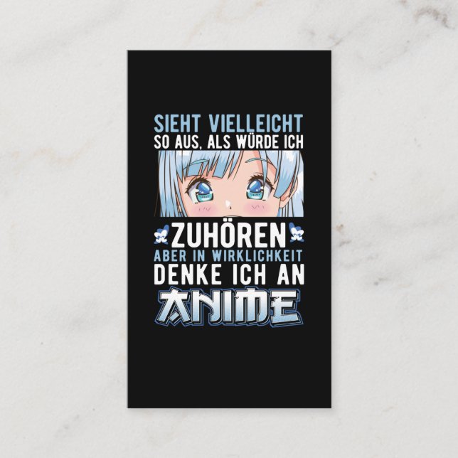 Tarjeta De Visita Japan Anime Mädchen Otaku (Anverso)