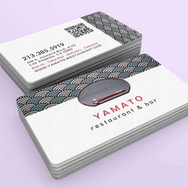 Tarjeta De Visita Japanese Asian Restaurant Chef Catering (Subido por el creador)