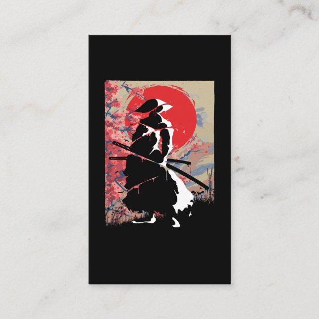 Tarjeta De Visita Japón: Guerrero samurai japonés, espadachín Bushid (Anverso)