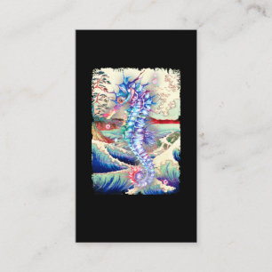 Tarjeta De Visita Japonés de caballito de mar colorido Arte natural