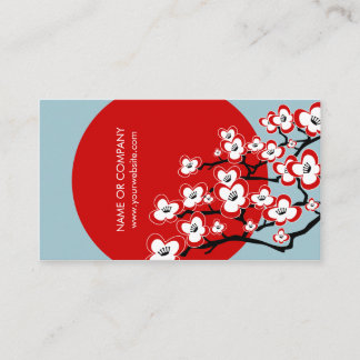 Tarjeta de visita japonesa moderna de la flor de